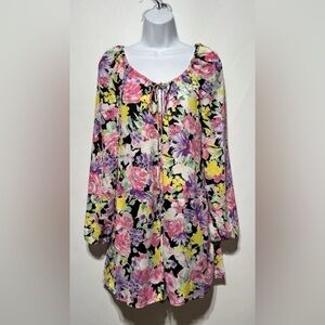 LEYDEN Floral Women's Multicolor Short Romper Size Small NWT